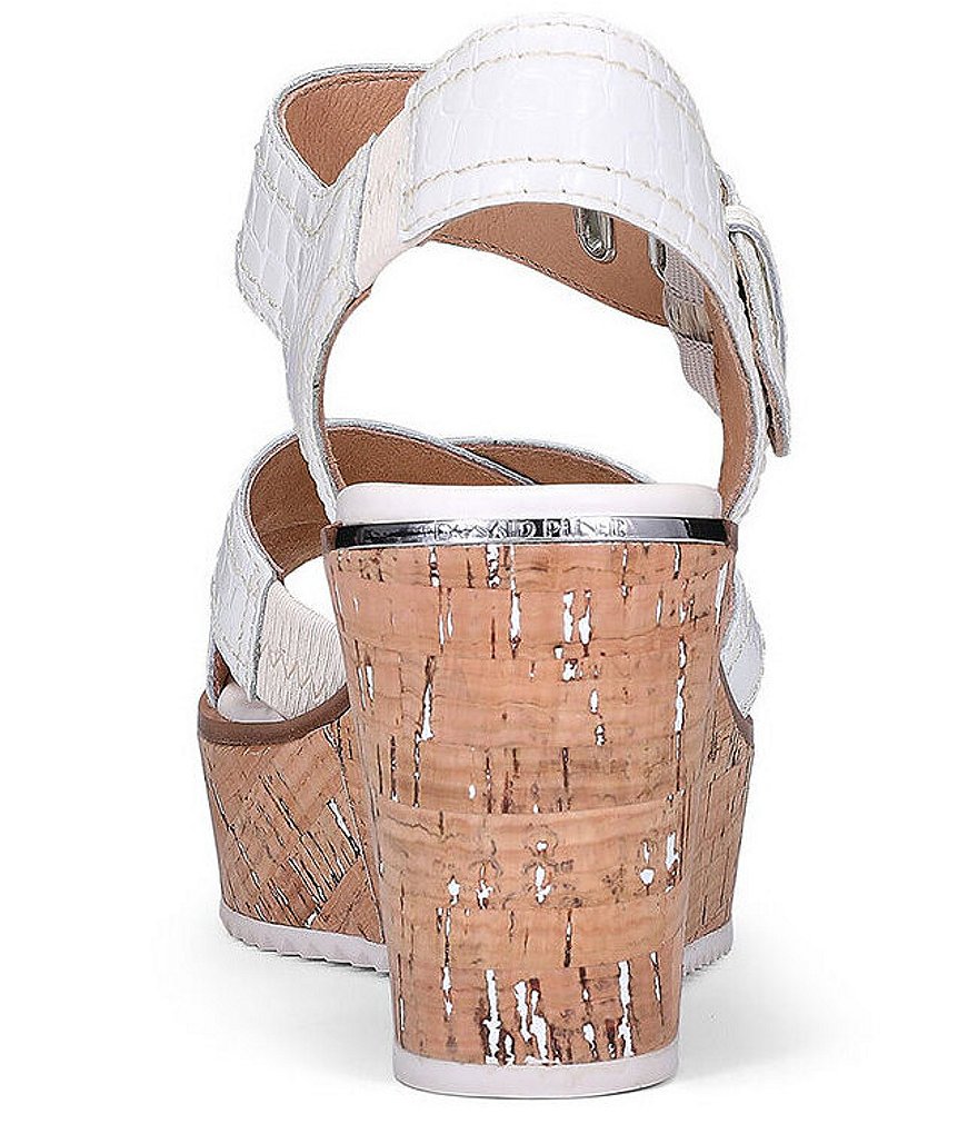 Donald Pliner Judee Croco Print Patent Leather Platform Wedge Sandals