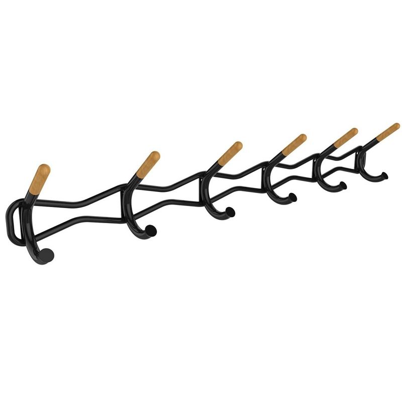 Safco Family Coat Rack, Black, 6 Hooks, Steel 4257BL