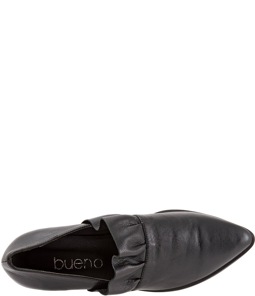 Bueno Burcu Leather Ruffle Slip-On Loafers