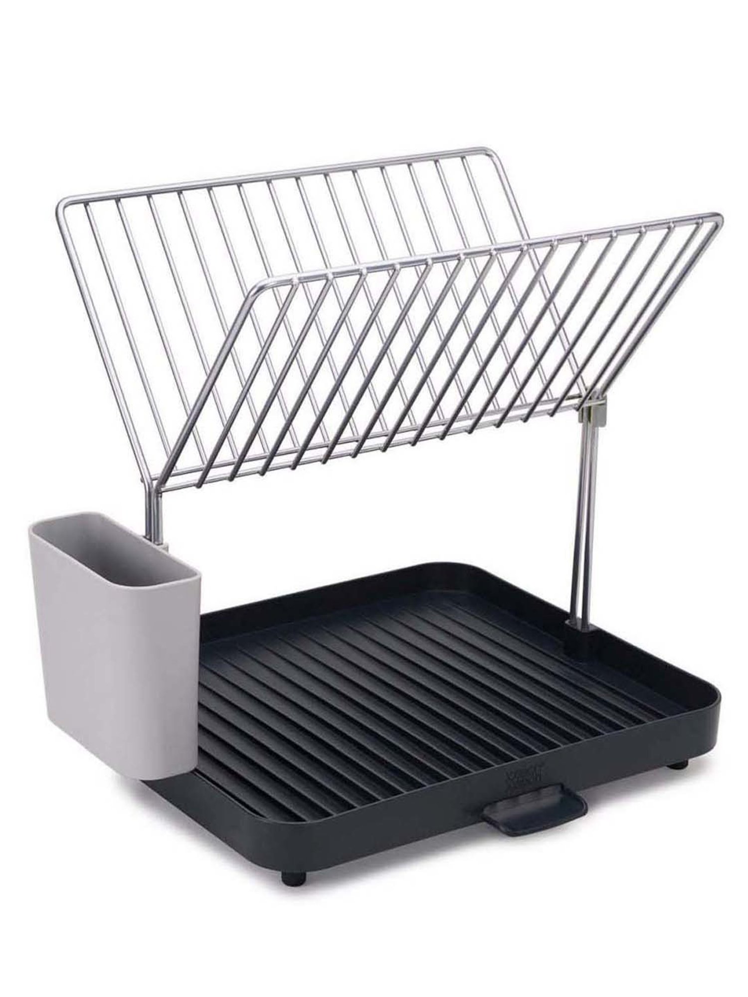 Joseph Joseph Grey Polypropylene Dish Rack And Drain Board With Cutlery Organizer Dish Drainer
