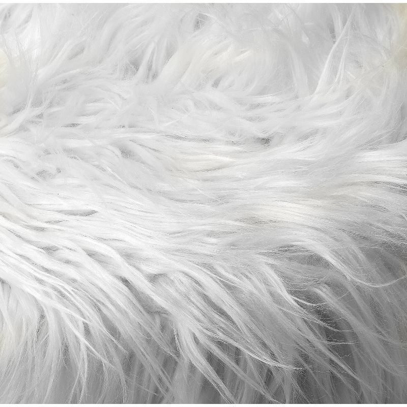 Ezra Faux Fur Stool White - Butler Specialty