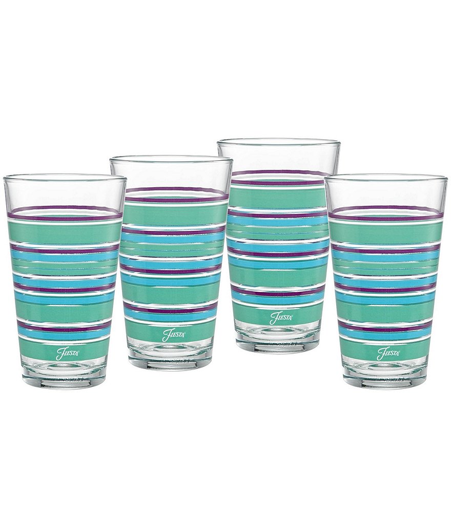 Fiesta Sienna Sunset Stripe Highball Glasses, Set of 4