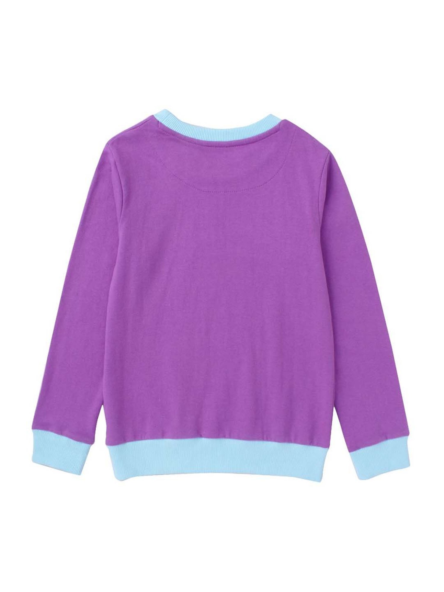 Cub McPaws Kids Purple Cotton Printed Sweatshirt
