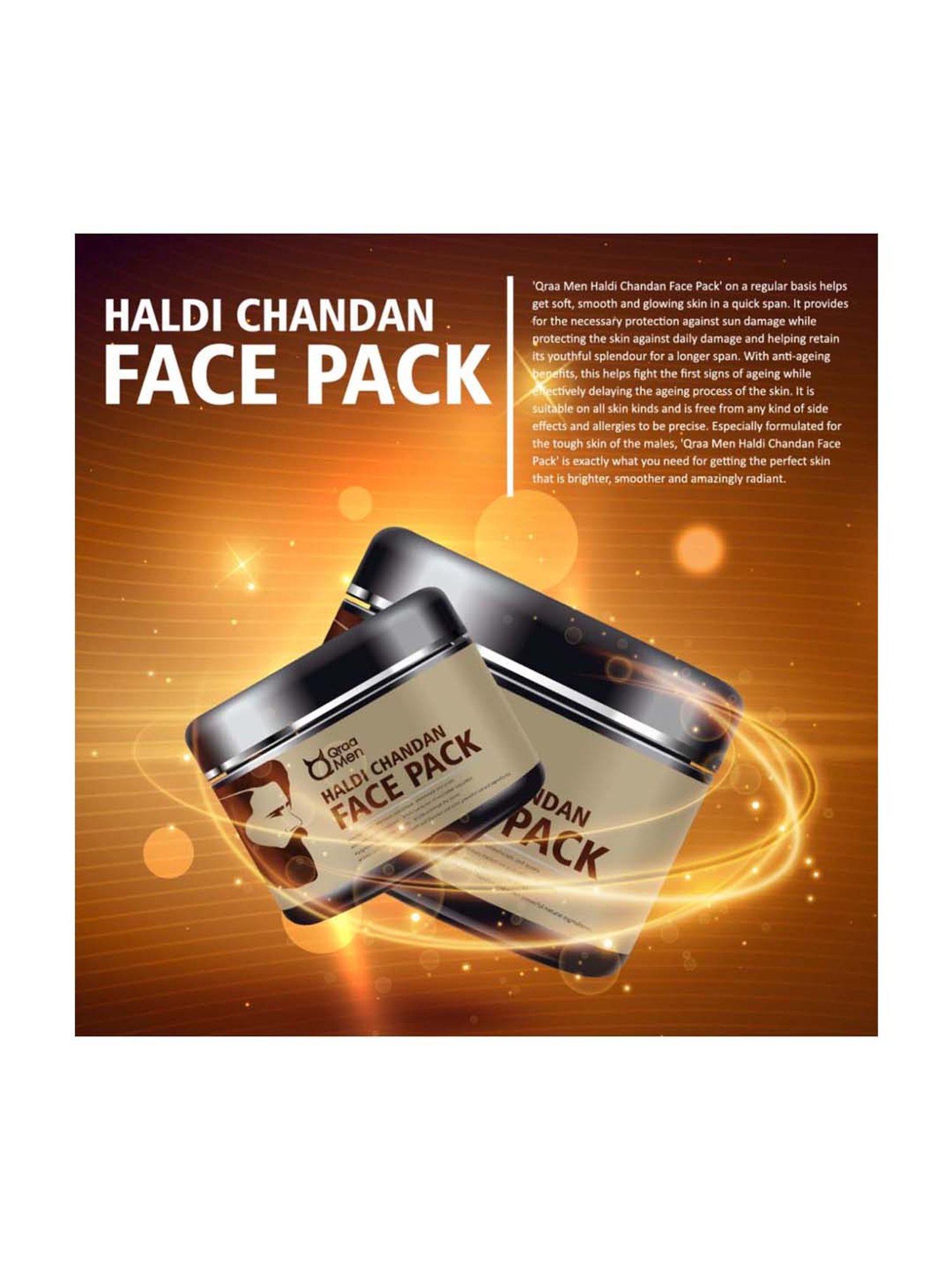 Qraa Men Haldi Chandan Face Pack - 120 gm