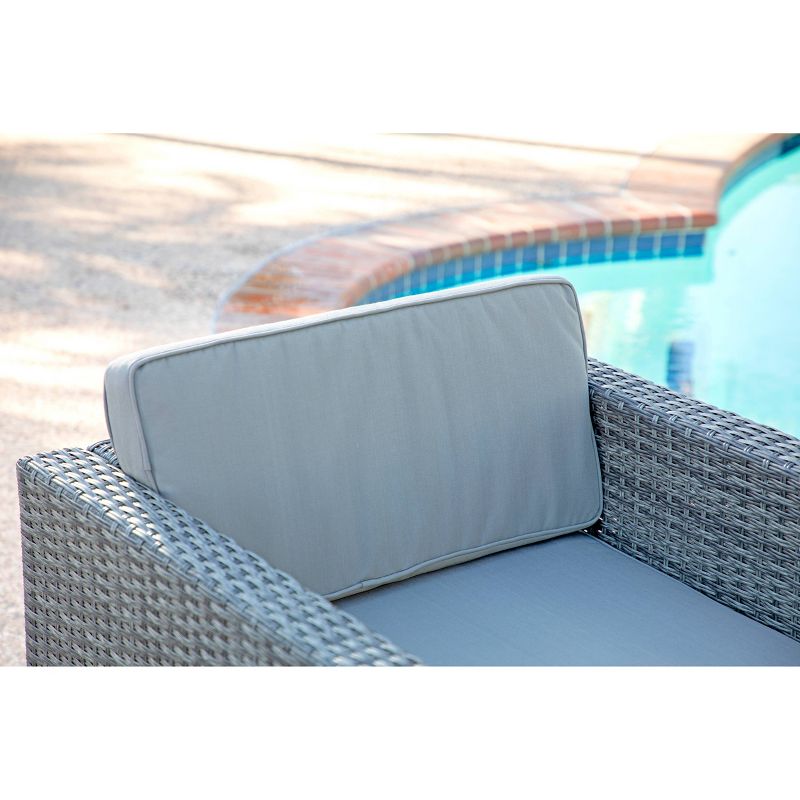 Alicia 4pc Outdoor Squared Wicker Sofa Set - Dark Gray - Coaster