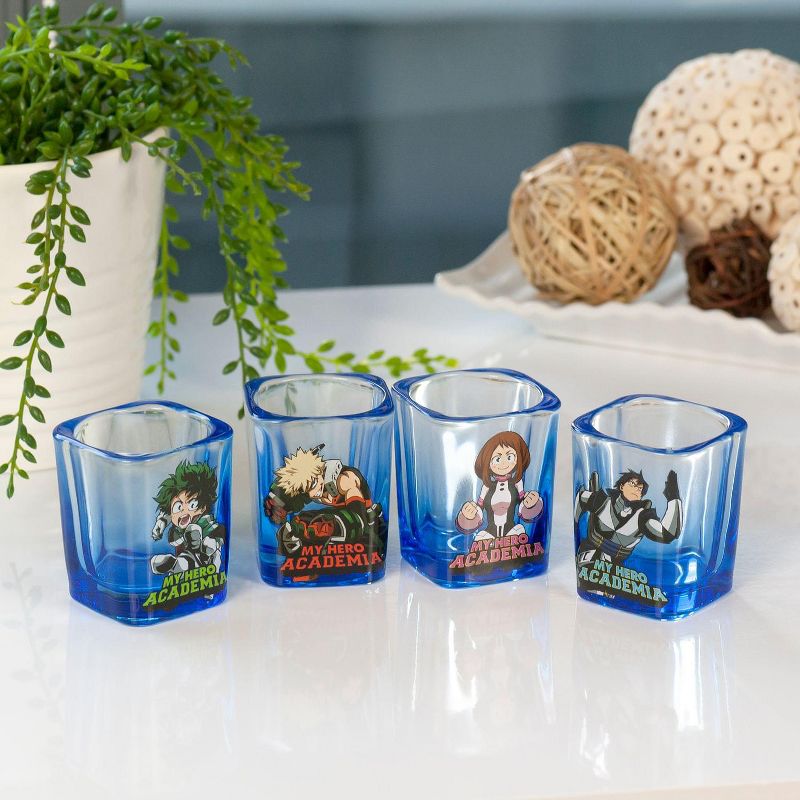 Just Funky My Hero Academia 2oz Square Shot Glass 4 Pack