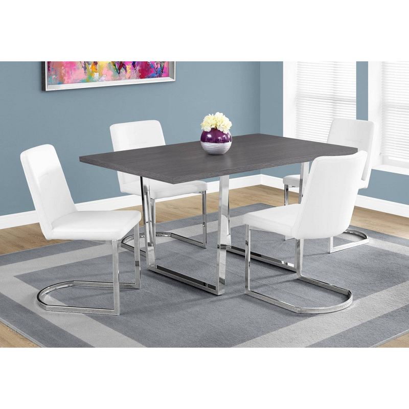 36" X 60" Dining Table Chrome Metal Gray - EveryRoom