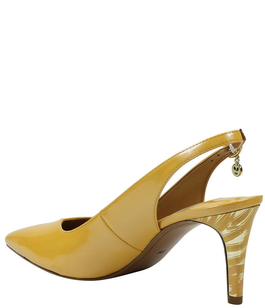 J. Renee Belamie Patent Slingback Pointed Toe Pumps