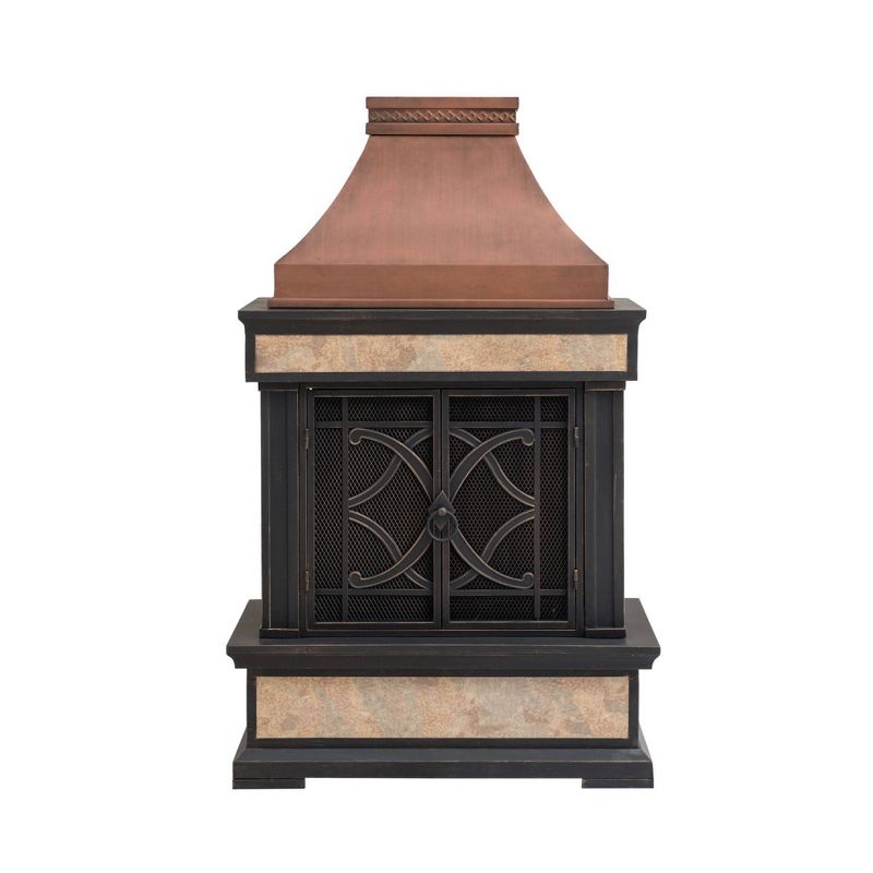 Tobago Deep Bowl Pit Steel Outdoor Fireplace Brown - Sunjoy