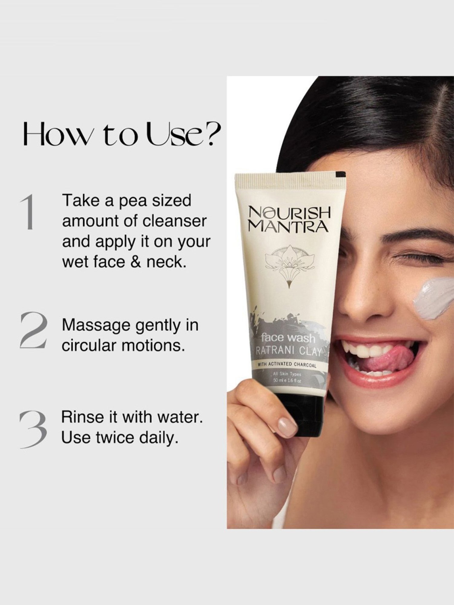 Nourish Mantra Ratrani Clay Face Wash - 50 ml