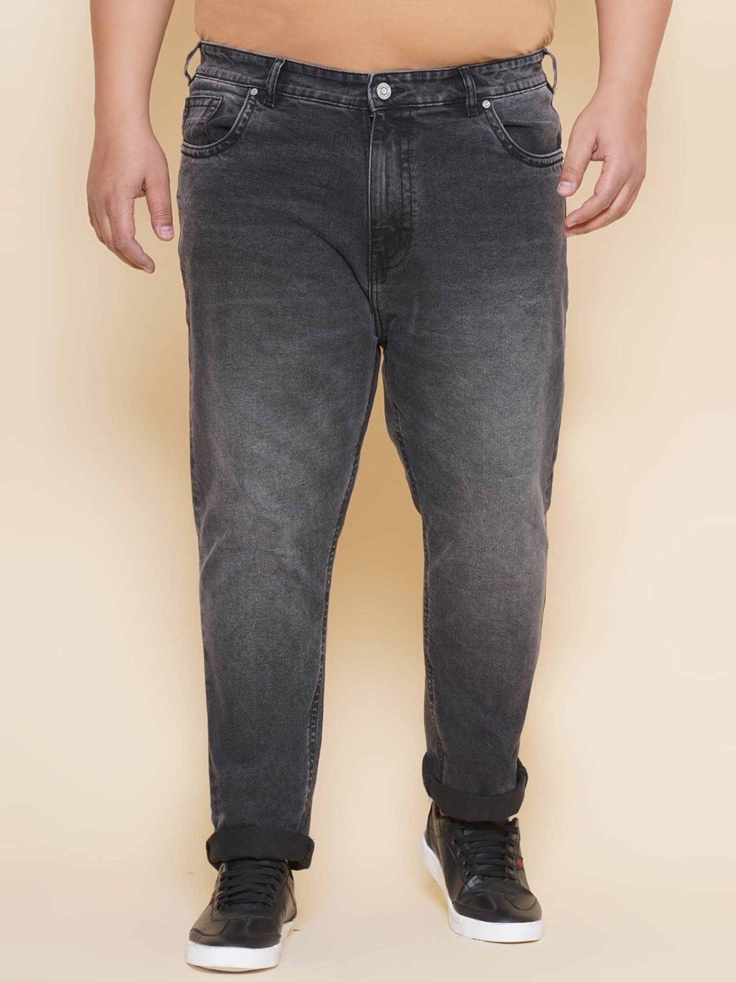 John Pride Coal Black Regular Fit Jeans
