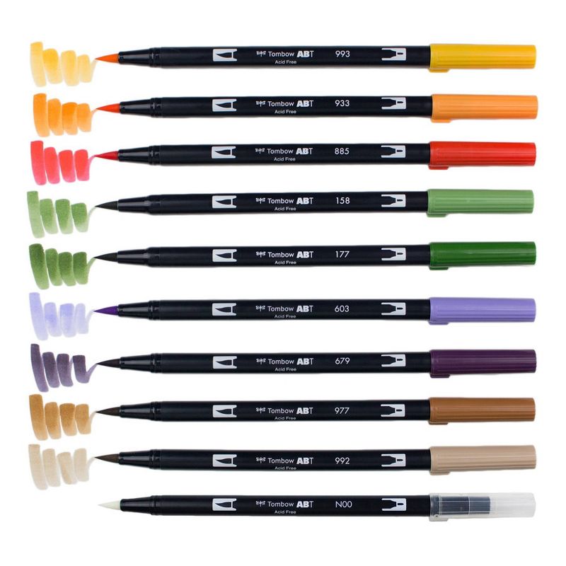 Tombow 10ct Dual Brush Pen Art Markers - Secondary