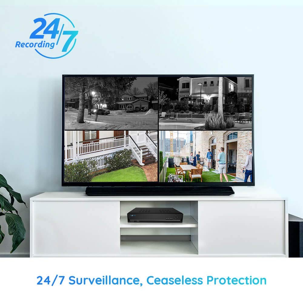 Reolink 5MP PoE Security System Bundle, 4pcs Person/Vehicle Detection PoE IP Outdoor Cameras and 8CH 4K NVR with 2TB HDD for Continuous Recording Audio IR Night Vision, RLK8-510BD2-A