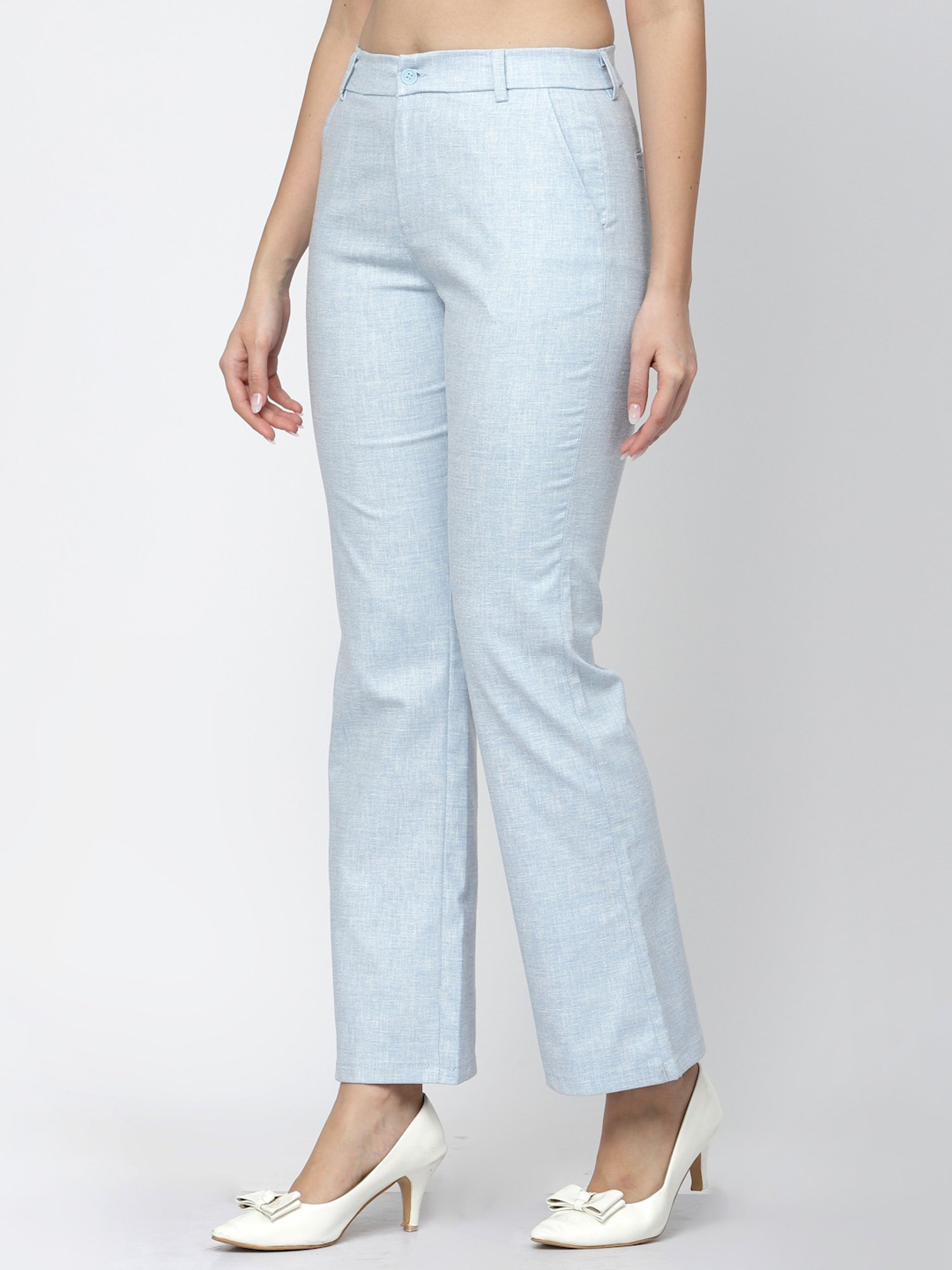 Westwood Sky Blue Relaxed Fit Mid Rise Trousers