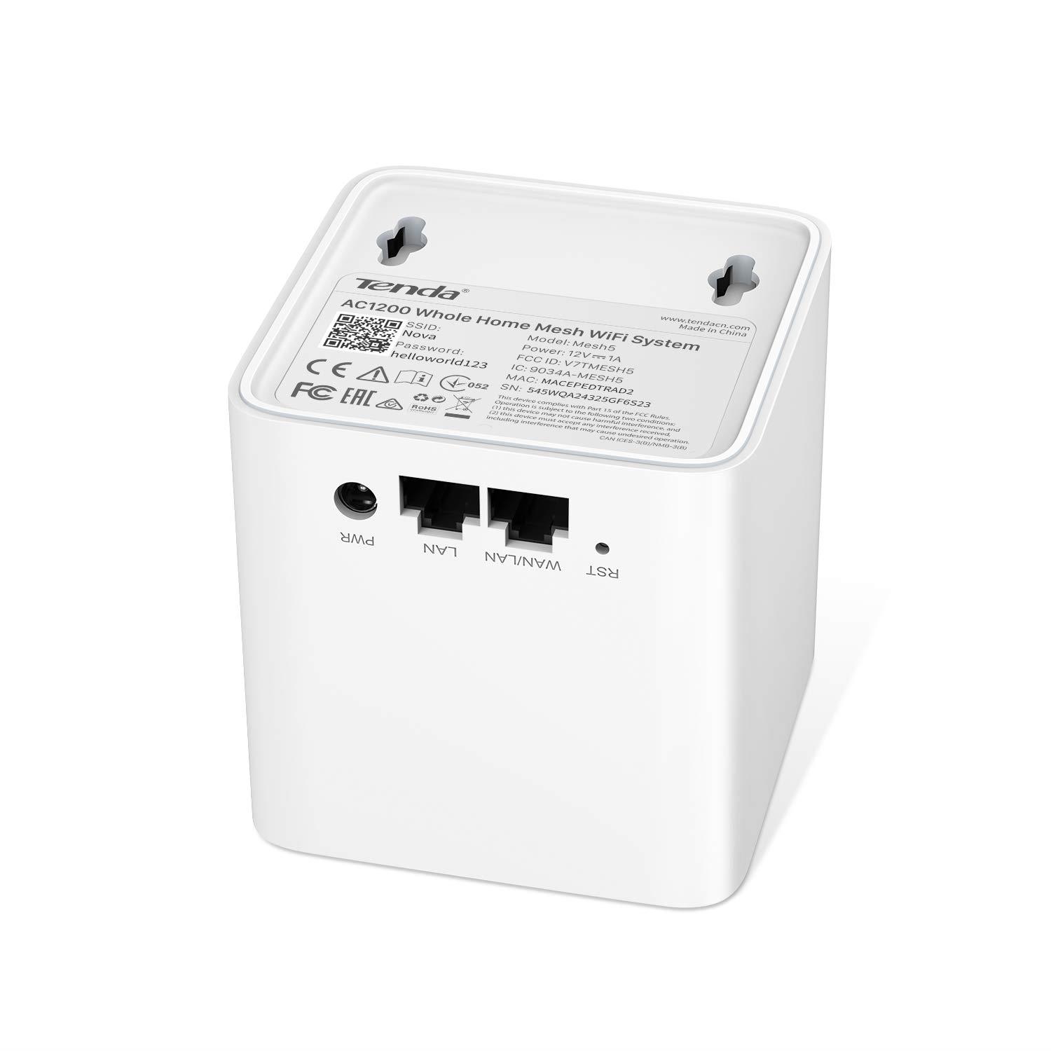 Tenda Nova Whole Home Mesh WiFi System - Replaces Gigabit AC WiFi Router and Extenders, Dual Band, Works with  Alexa, Built for Smart Home, Up to 3, 500 Sq. ft. Coverage (MW5 3-PK).