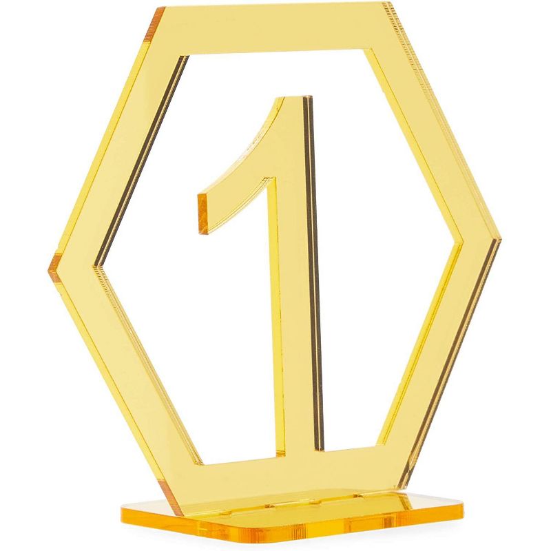 Hexagon Acrylic Table Numbers 1-10 (3.5 x 4 in)
