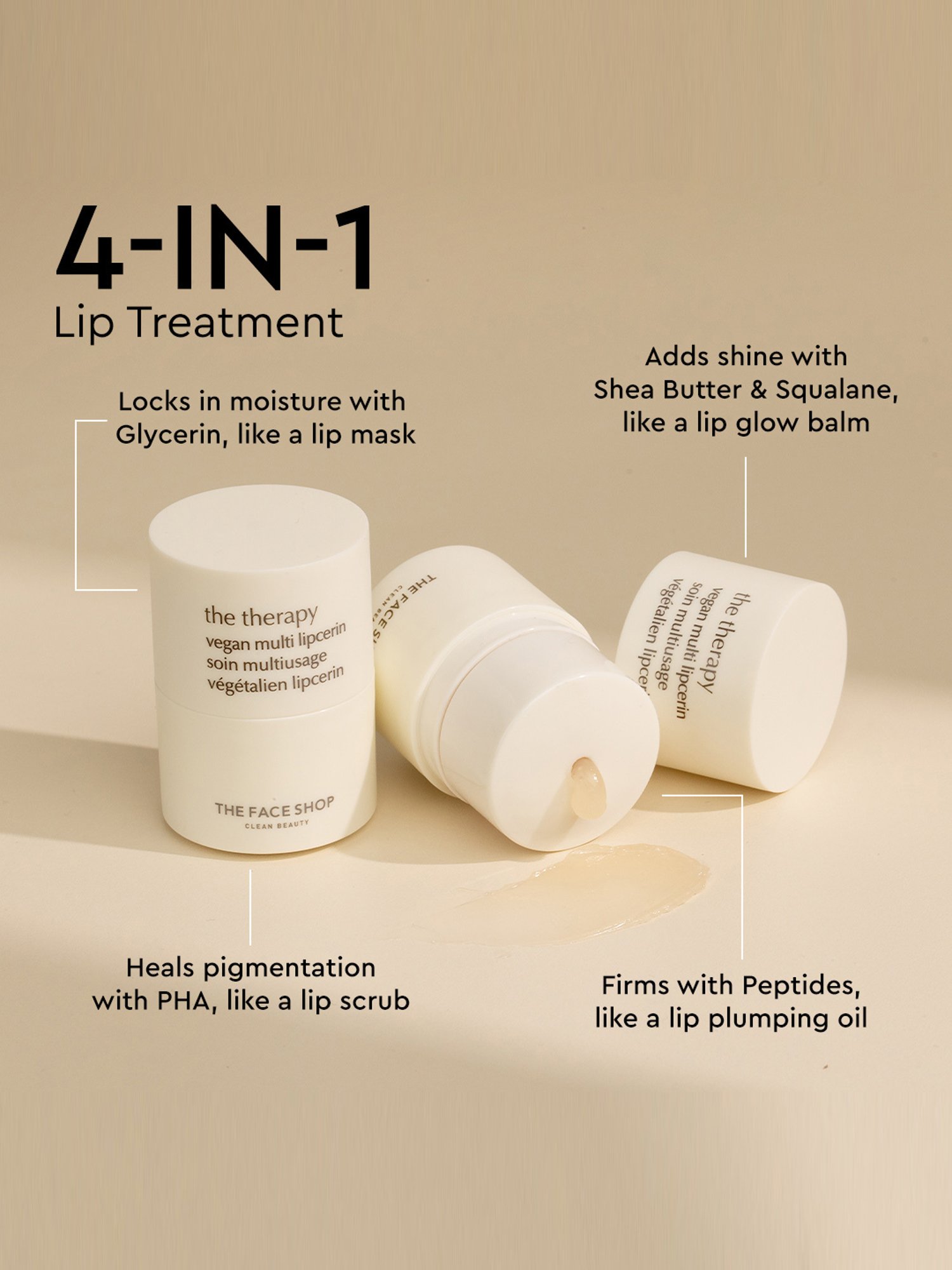 The Face Shop The Therapy Vegan Multi-Lipcerin - 15 ml