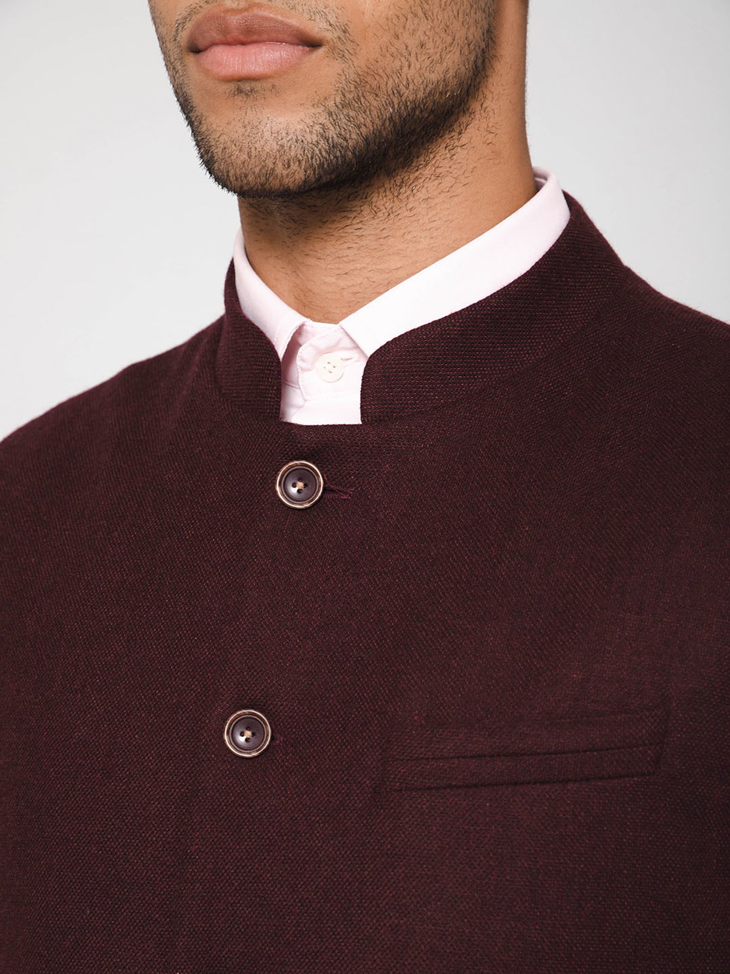 Cantabil Wine Regular Fit Nehru Jacket
