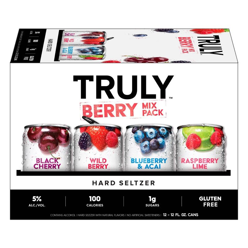 Truly Hard Seltzer Berry Mix Pack - 12pk/12 fl oz Slim Cans