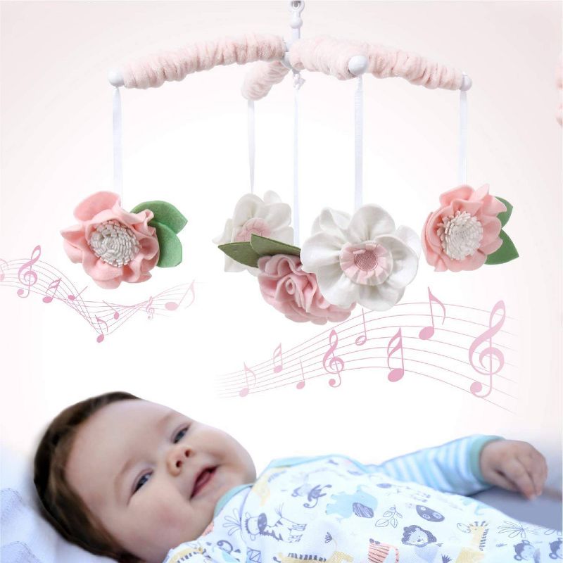 Lambs & Ivy Sky Rocket Planets/Stars Musical Baby Crib Mobile Soother Toy- Blue