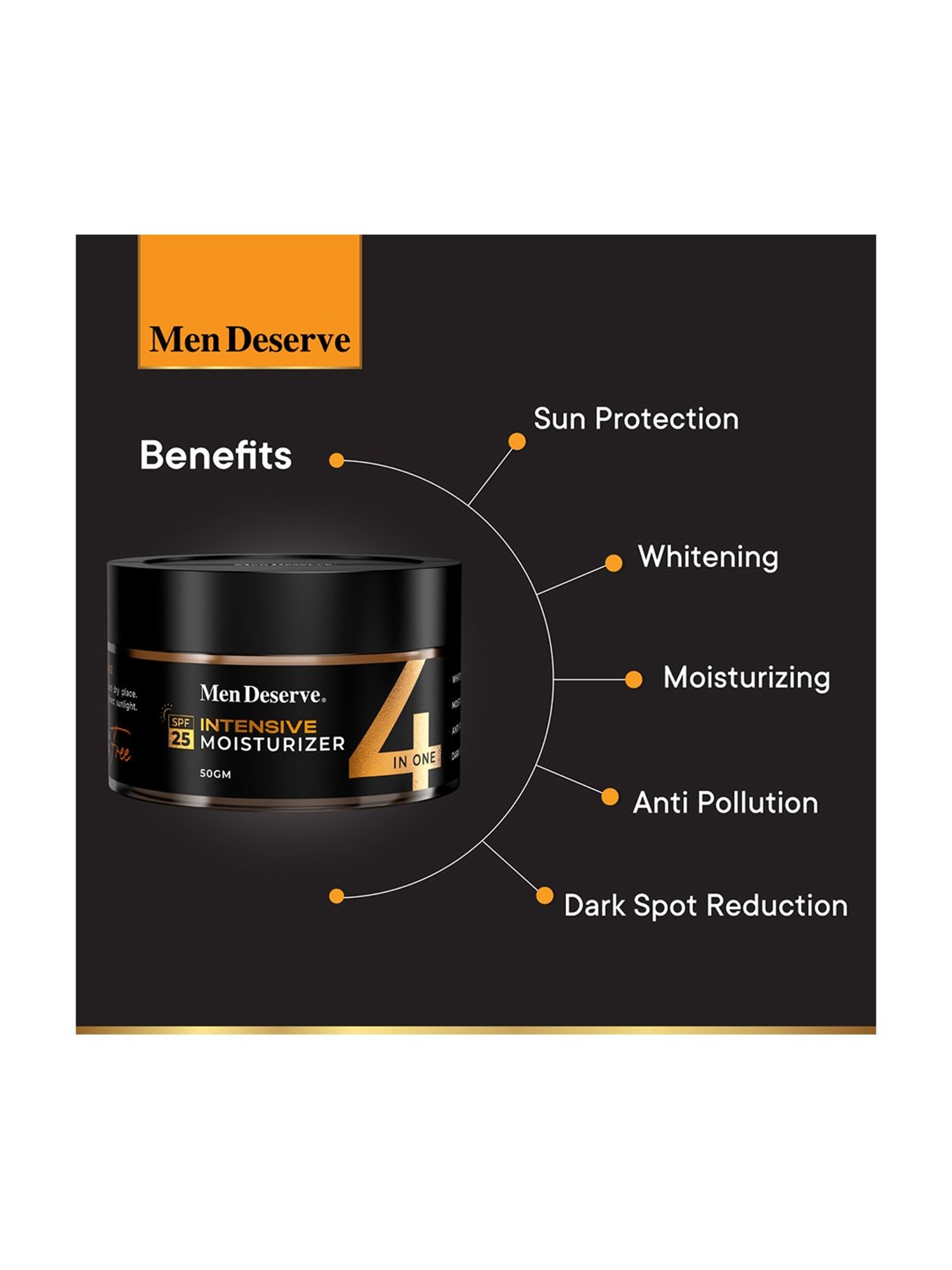 Men Deserve Orange Intensive Moisturizer with SPF 25 - 50 gm