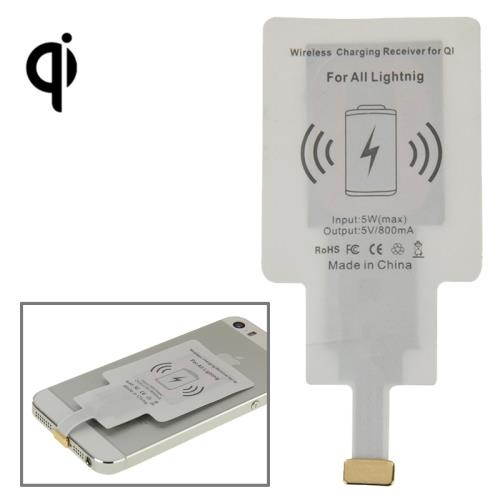 8Pin Wireless Charging Receiver for iPhone 6 Plus / 6 / 5S / 5C / 5 (White)