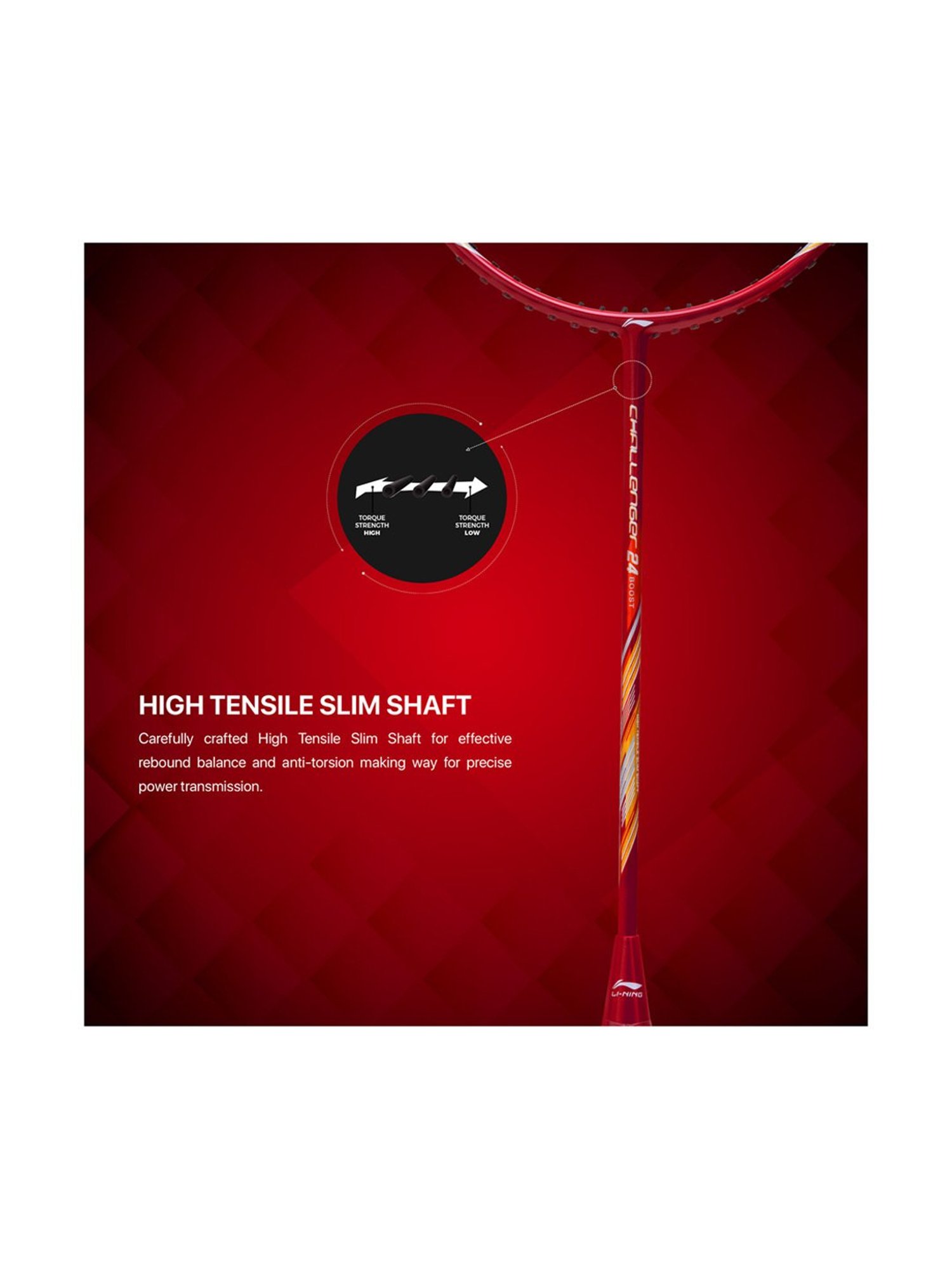 Li-Ning Challenger Boost Badminton Racket (Red) Size - Medium