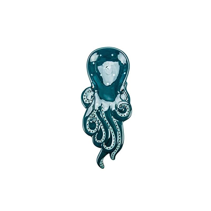 Blue Octopus Kitchen Spoon Rest or Trinket Dish 10.5 Inches