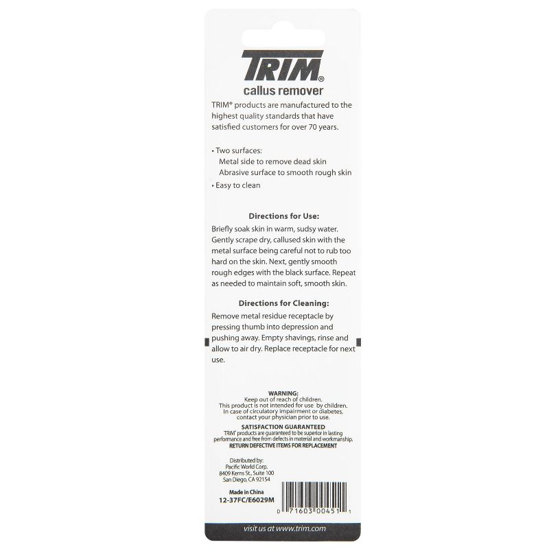 Trim Neat Feet Coarse & Smooth Surface Callus Remover