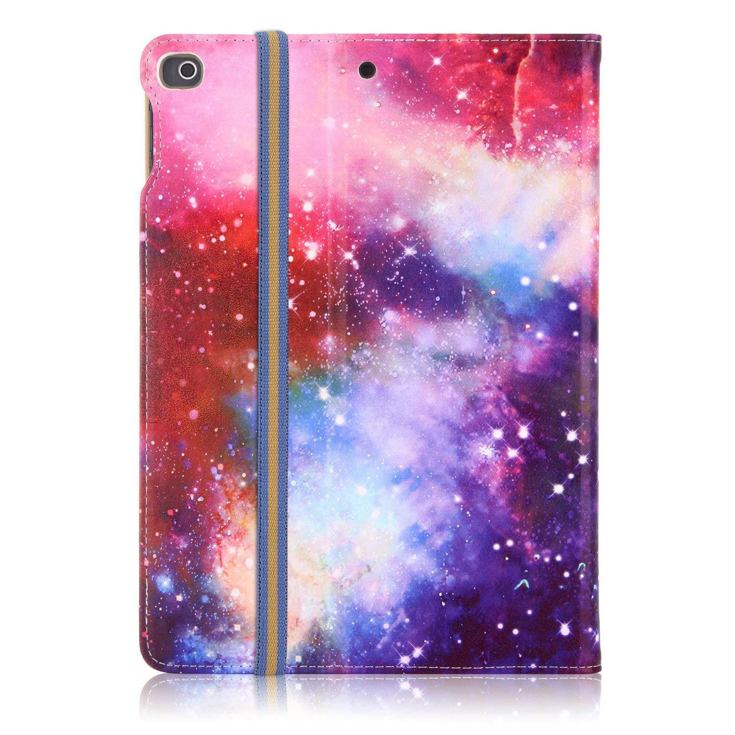 XBE iPad 9.7 2018/2017 iPad Air/Air2 Cover - Multifunctional TPU Soft Case with Hand-Holder [Auto Sleep/Wake] for Apple iPad 9.7 2017/2018 Air/Air2 (Galaxy)