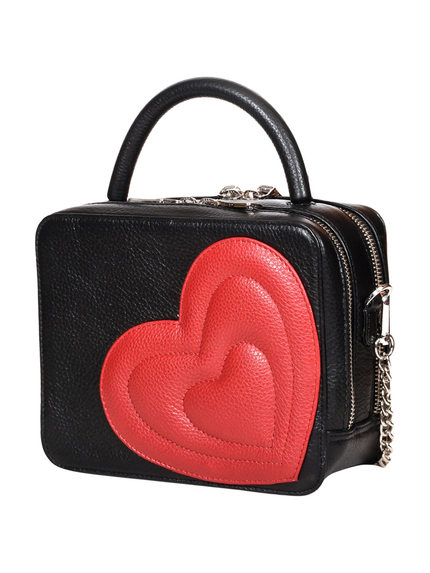 SASSORA Kate Black Leather Medium Handbag