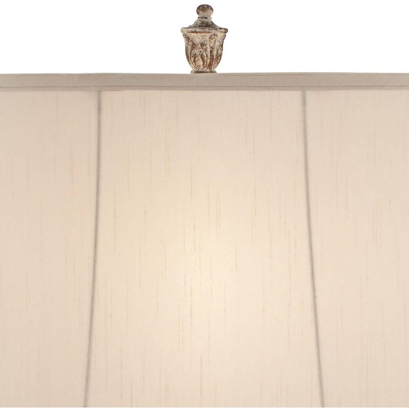 Regency Hill Antique Table Lamp Classic Gold Open Scroll Off White Oval Shade for Living Room Family Bedroom Bedside Nightstand