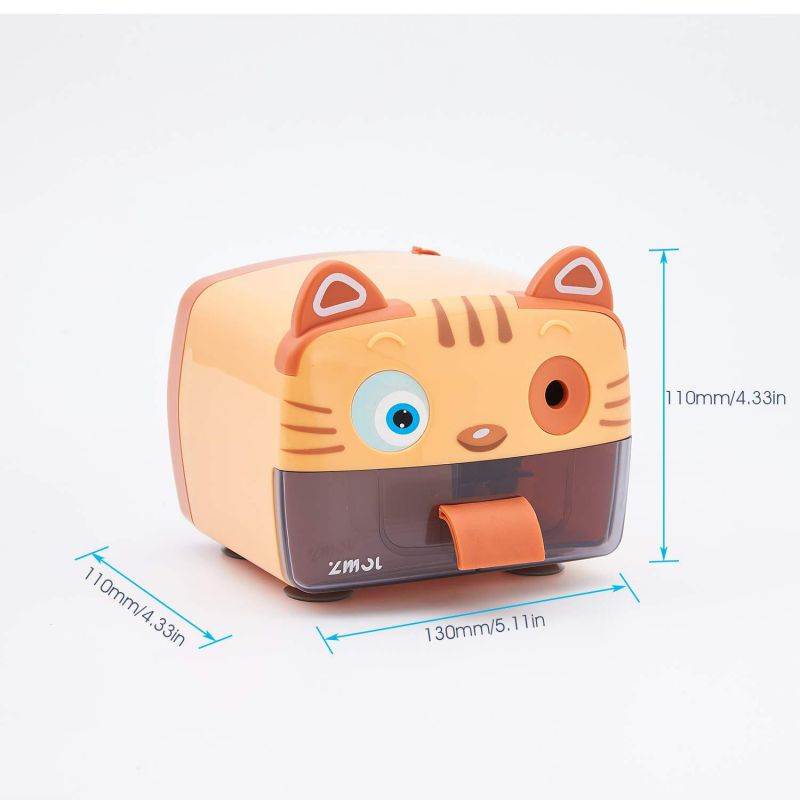 Electric Pencil Sharpener,Heavy Duty Helical Blade Sharpeners for Kids Artists Classroom Office School,Auto-Stop Feature for No.2 and Colored Pencils,Cute Tiger