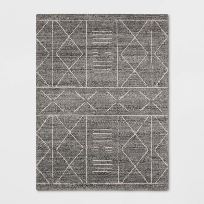 9'2"x12' Marina Modern Geometric Rug Gray - Project 62™