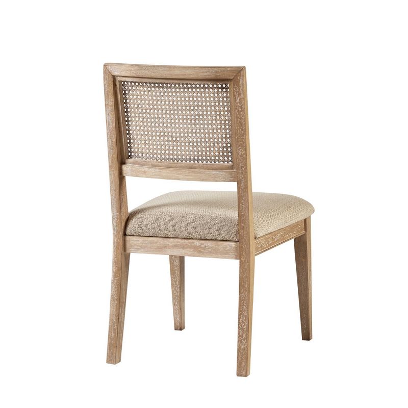 Agi Mid-Century Dining Chair in Walnut Wood and Beige Fabric - Armen Living