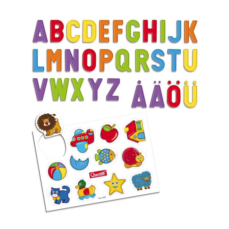 Quercetti Double-Sided Magnetic Board with Letters