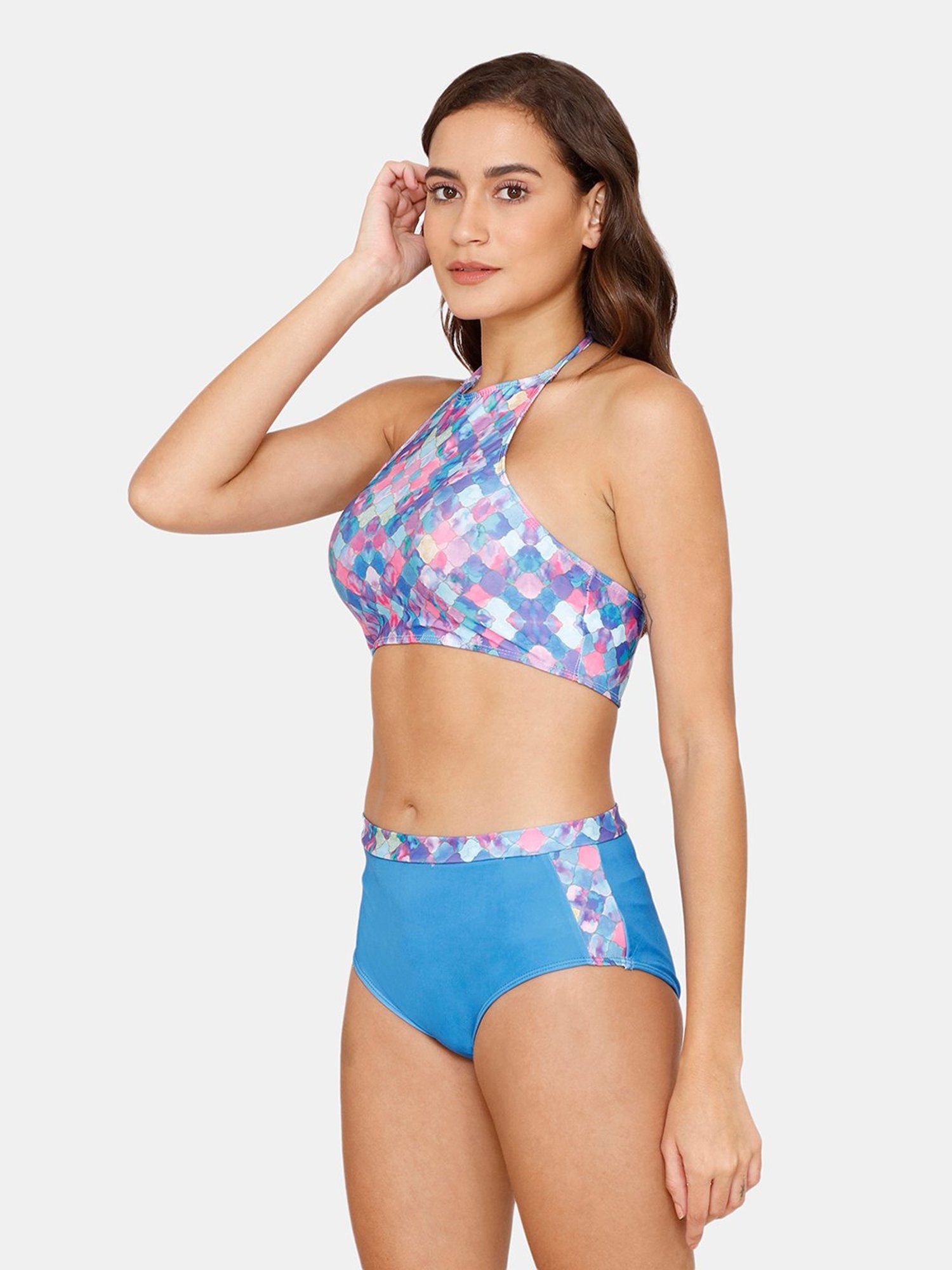 Coucou by Zivame Blue Printed Bikini Set