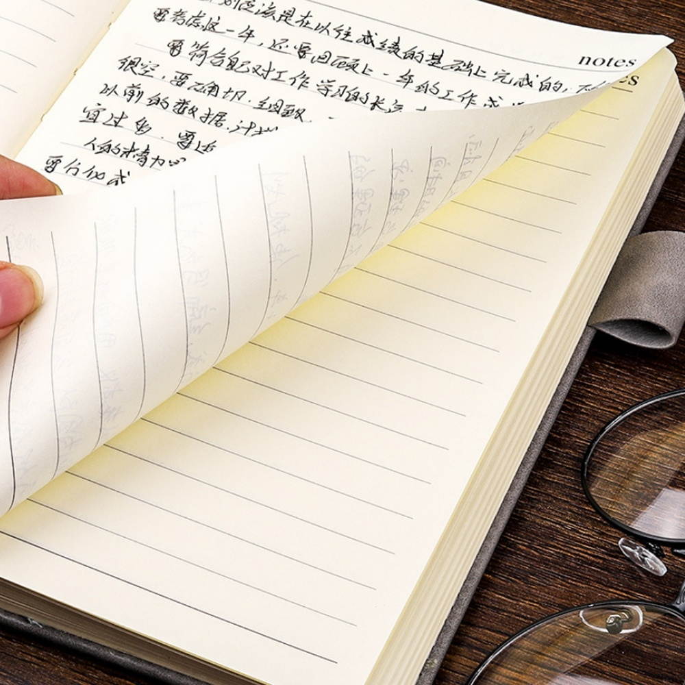 A5 Thicken Notebook 360 Pages Business Soft Leather Office Stationery Bookkeeping Conference Notepad for School Office Brown