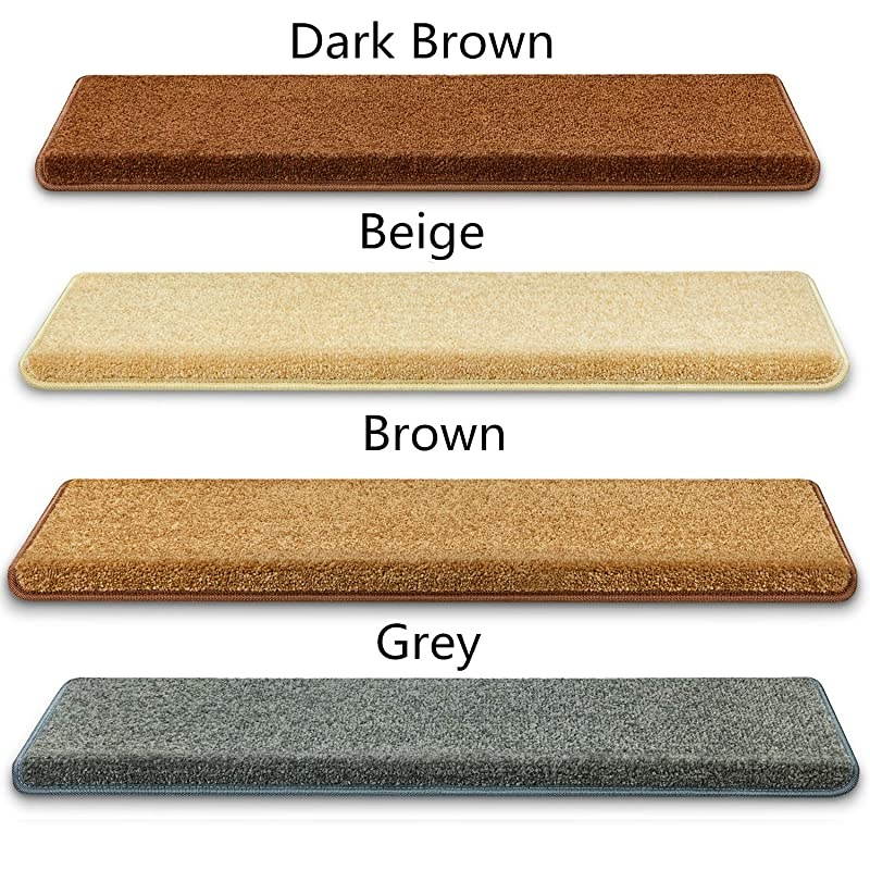 Stair Treads NonSlip Bullnose for Stairs Indoor Stair Pads SelfAdhesive amp Easy Installation Pet amp Child Friendly Skid Resistant amp Washable 2 Pack Grey 10quot x 30quotx 13