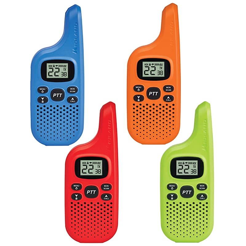 XTALKER T20X4 Bright Colors amp Fun for Kids | 22 Channel FRS Walkie Talkie TwoWay Radio 38 Privacy Codes NOAA Weather Alert 4 Pack MultiColor