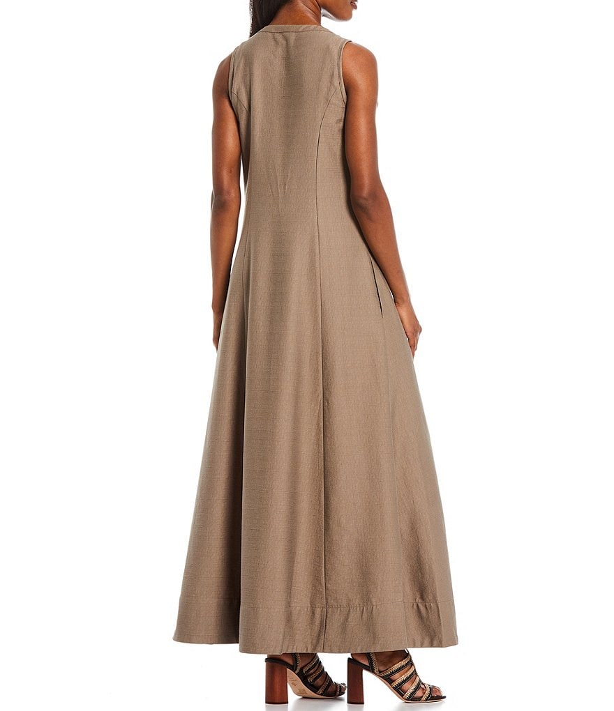 Eliza J Mock Halter High Neck Tiered Midi Dress