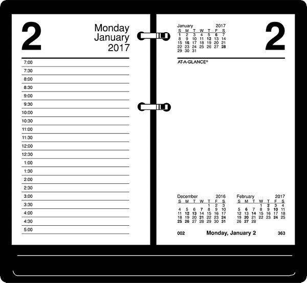 AT-A-GLANCE E717R-50 Recycled Desk Calendar Refill, 3 1/2 X 6, White, 2017