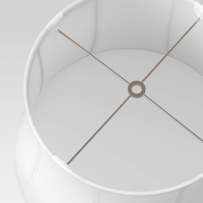 Springcrest Off-White White Drum Lamp Shade Modern Silver Circles 15x16x11 - Spider