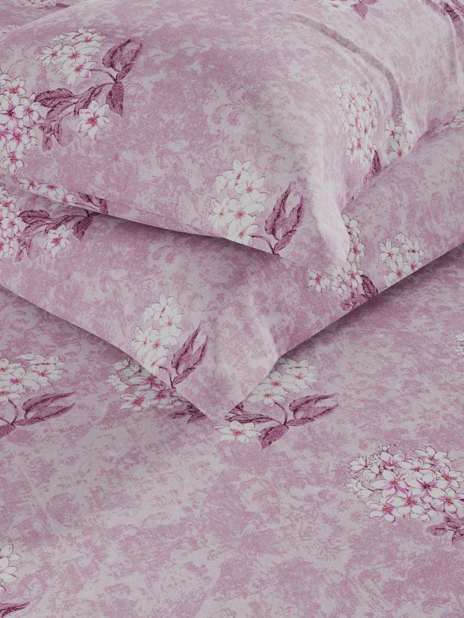 Bianca Amolina Lilac 135 TC Cotton Double Bedsheet with 2 Pillow Covers