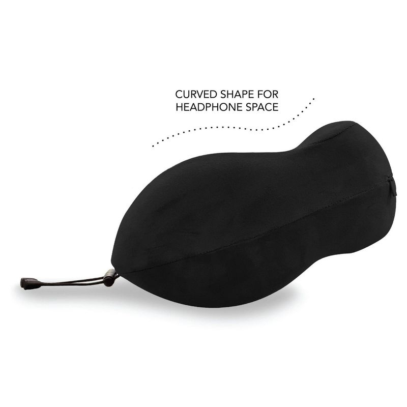 Brookstone Total Comfort Charcoal-Infused Travel Pillow - Black