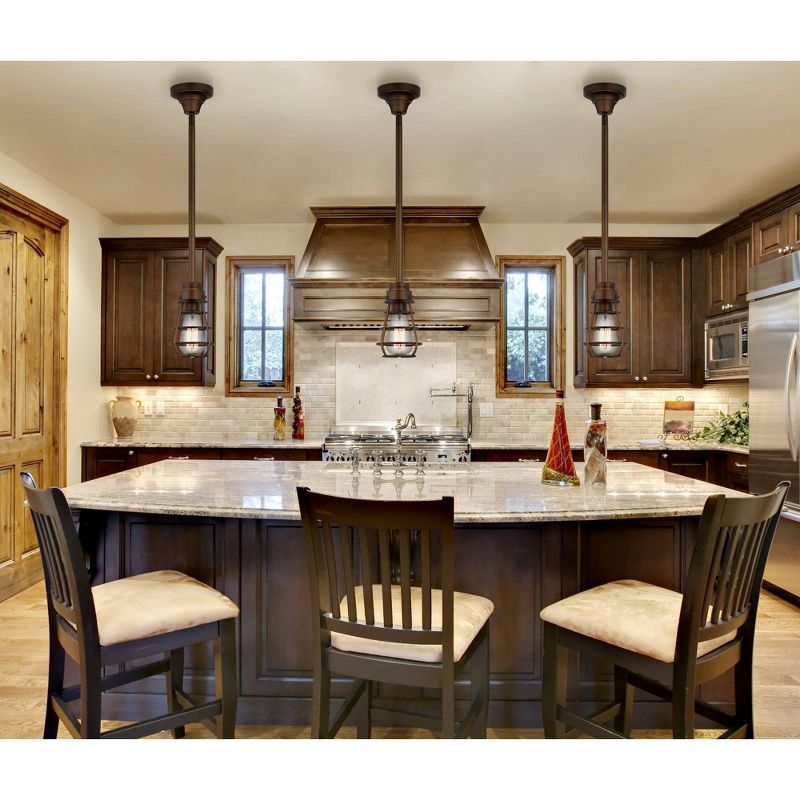 Franklin Iron Works Oil Rubbed Bronze Mini Pendant Light 5" Wide Rustic Farmhouse LED Edison Fixture Kitchen Island Dining Room