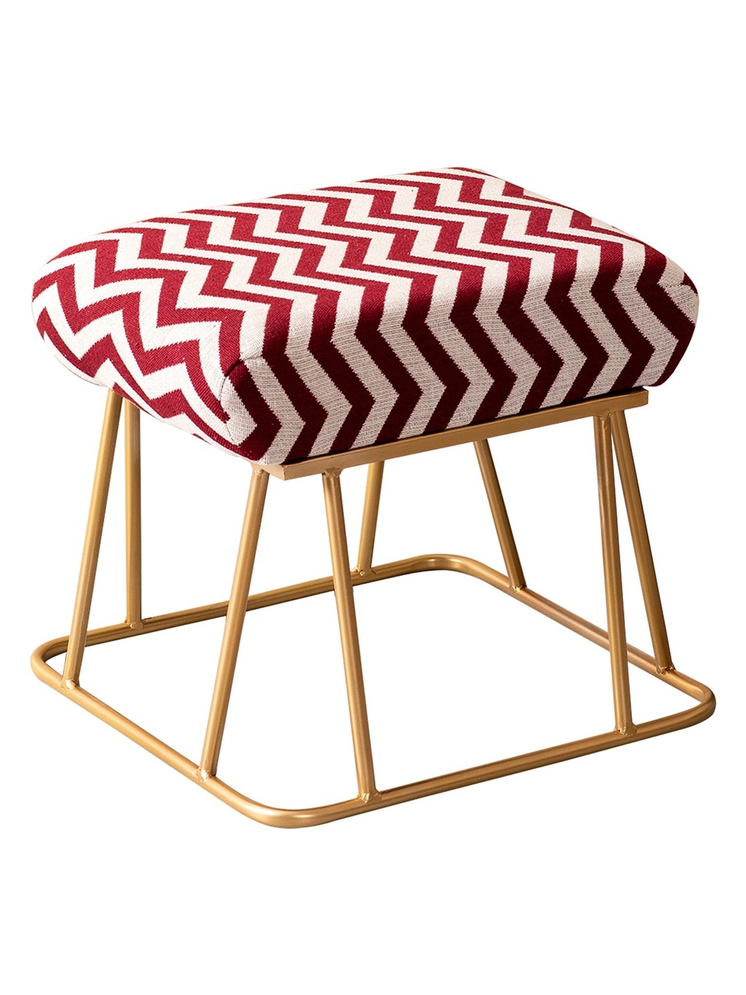 Chumbak Spring Marigold Floral Green Mango Wood Modern Trunk Storage Ottoman