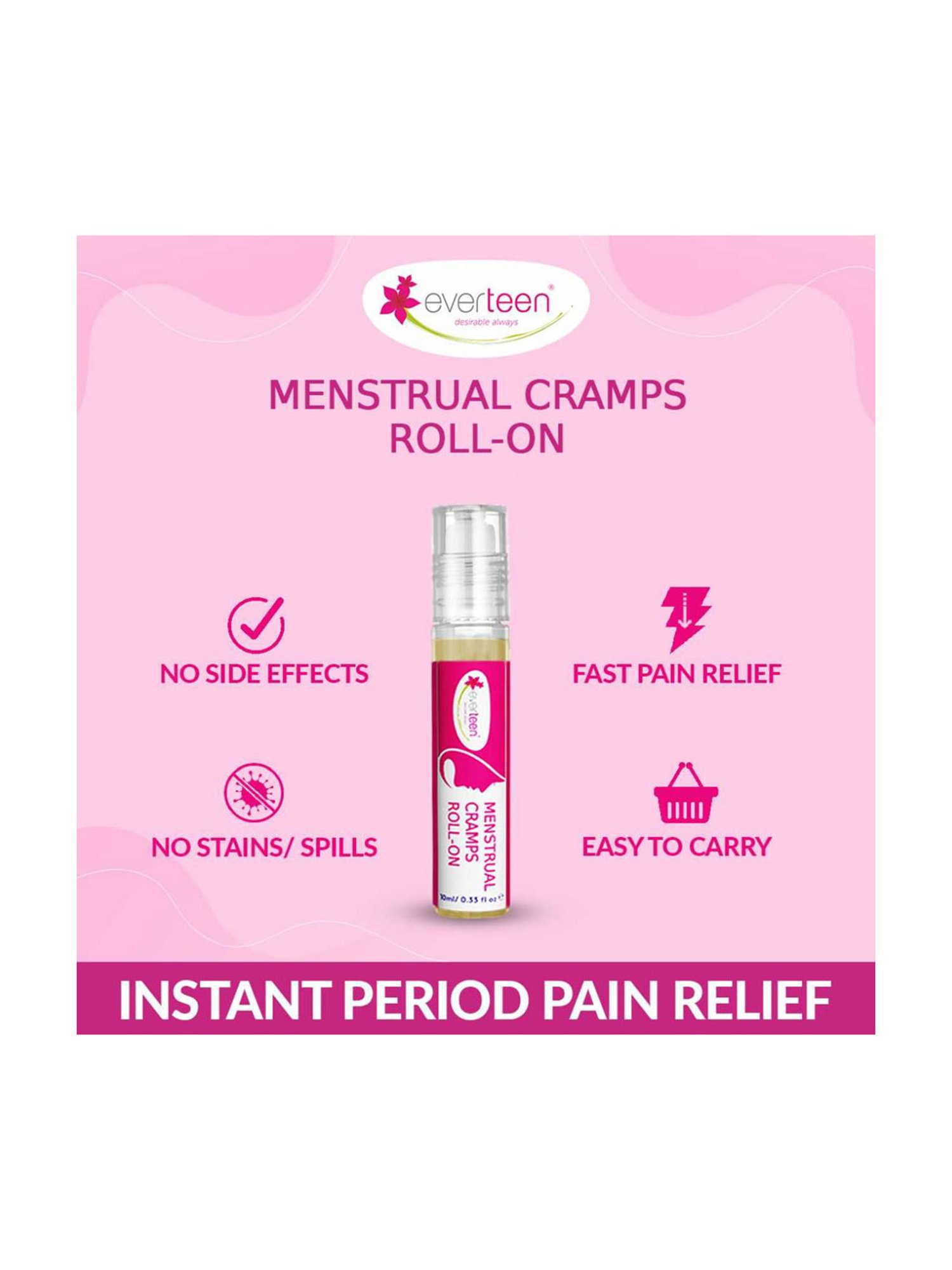 everteen Menstrual Cramps Roll-On for Period Pain Relief - 10 ml (Pack of 1)