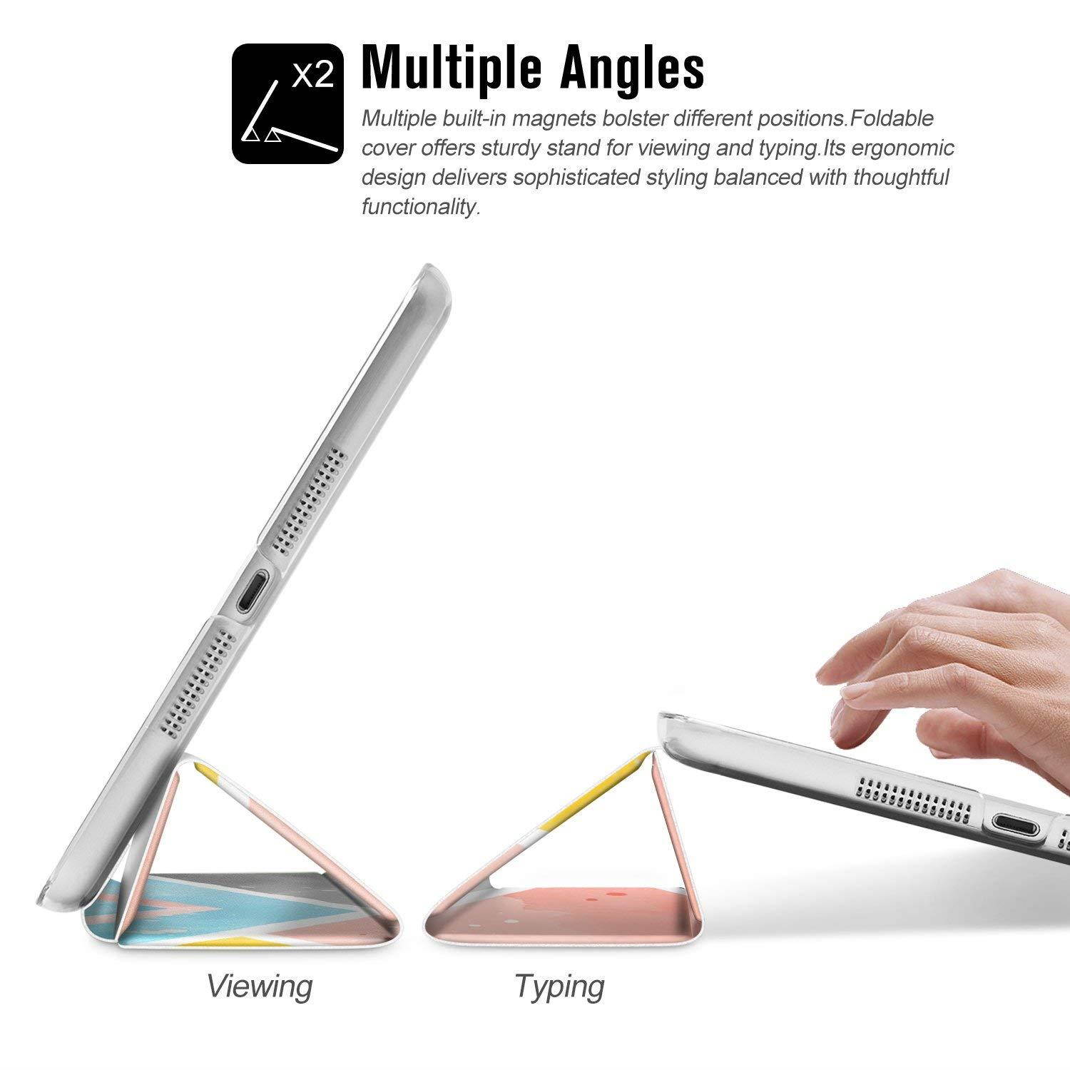 Ayotu Colorful Shell for iPad Mini 1 Case,Mini 2 Cover Mini 3 Slim Stand Smart Cover with Auto Wake/Sleep Protective Cover for iPad Mini 1/Mini 2/Mini 3 The Pink