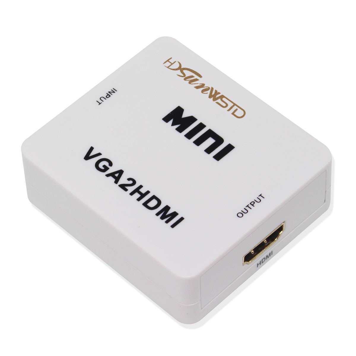 VGA to HDMI,1080P Full HD Mini VGA to HDMI Audio Video Converter Adapter Box with USB Cable and 3.5mm Audio Port Support HDTV for PC Laptop Display Computer Mac Projector (Black)